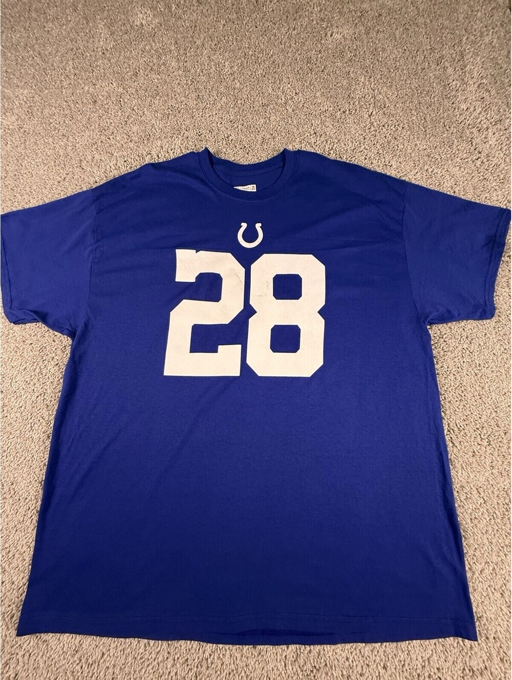 NFL Team Apparel Taylor # 28 Colts T Shirt Size 2XL